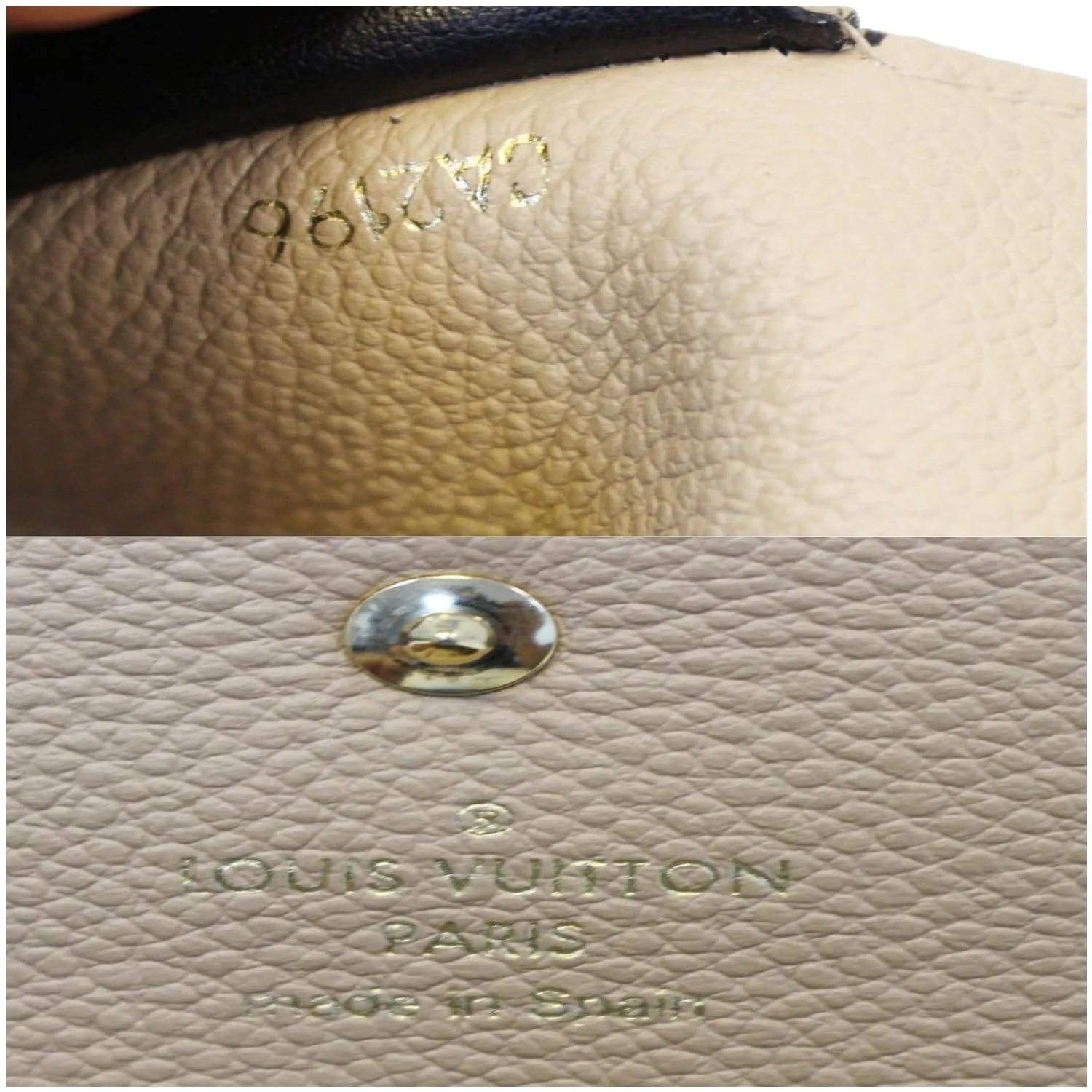 LOUIS VUITTON Emilie Monogram Empreinte Leather Wallet Black