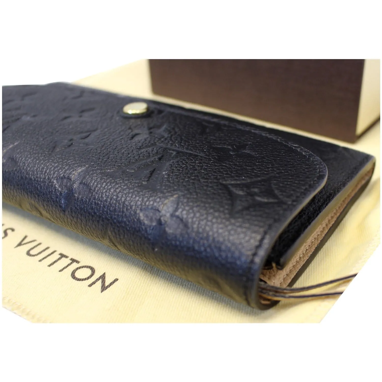 LOUIS VUITTON Emilie Monogram Empreinte Leather Wallet Black