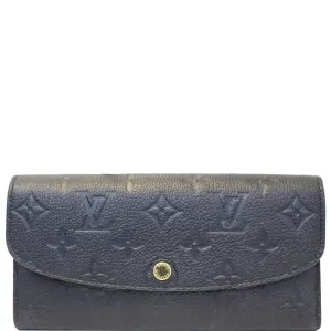 LOUIS VUITTON Emilie Monogram Empreinte Leather Wallet Black