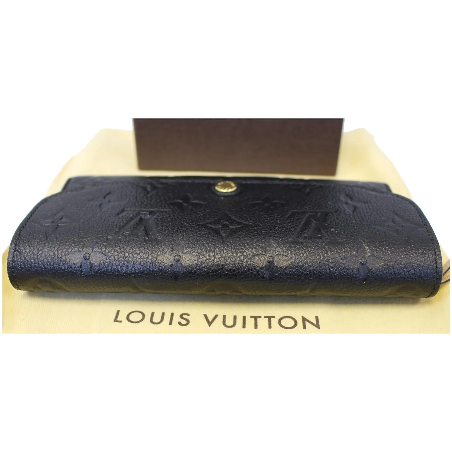 LOUIS VUITTON Emilie Monogram Empreinte Leather Wallet Black