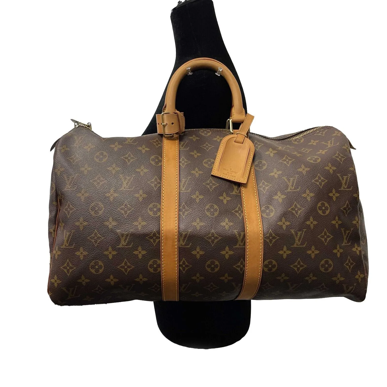 Louis Vuitton - Keepall Bandoulière 45 - Brown / Tan Monogram Top Handle Duffle