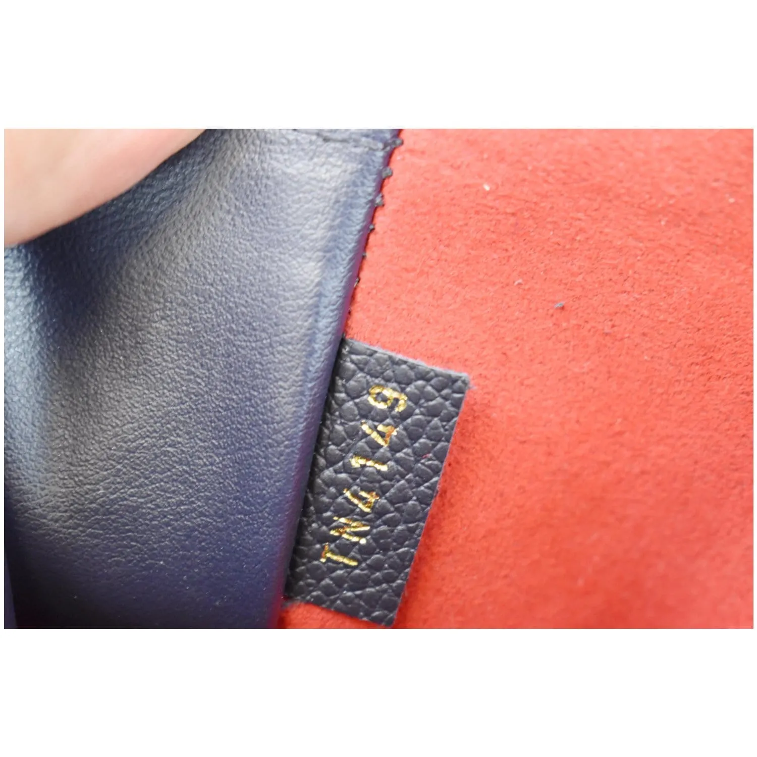 LOUIS VUITTON Melanie MM Monogram Empreinte Clutch Bag Black