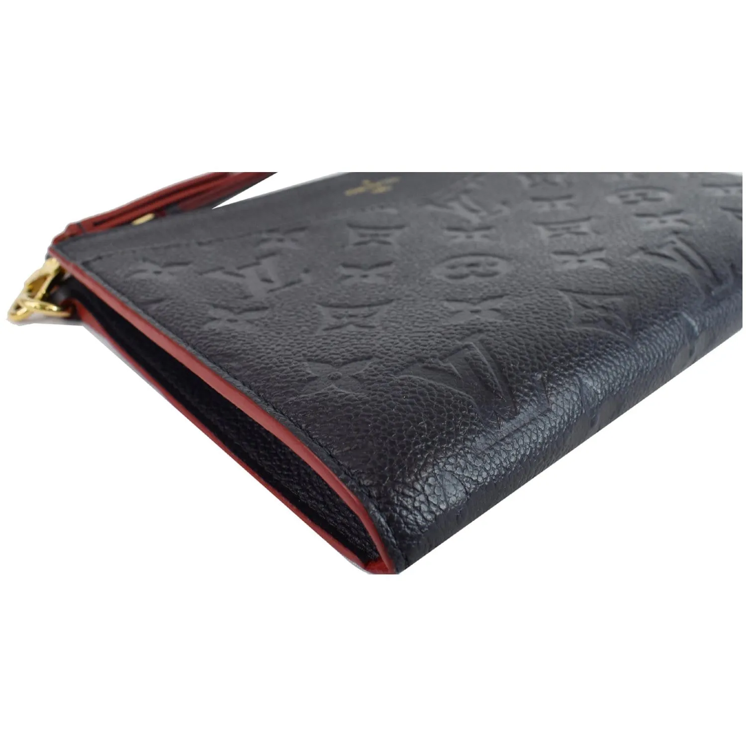 LOUIS VUITTON Melanie MM Monogram Empreinte Clutch Bag Black