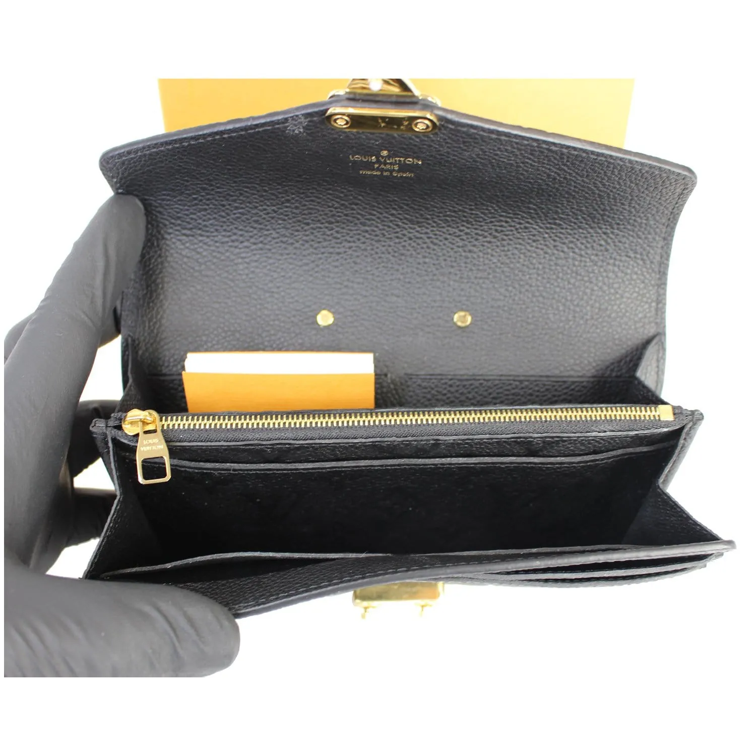 LOUIS VUITTON Metis Monogram Empreinte Leather Wallet Black