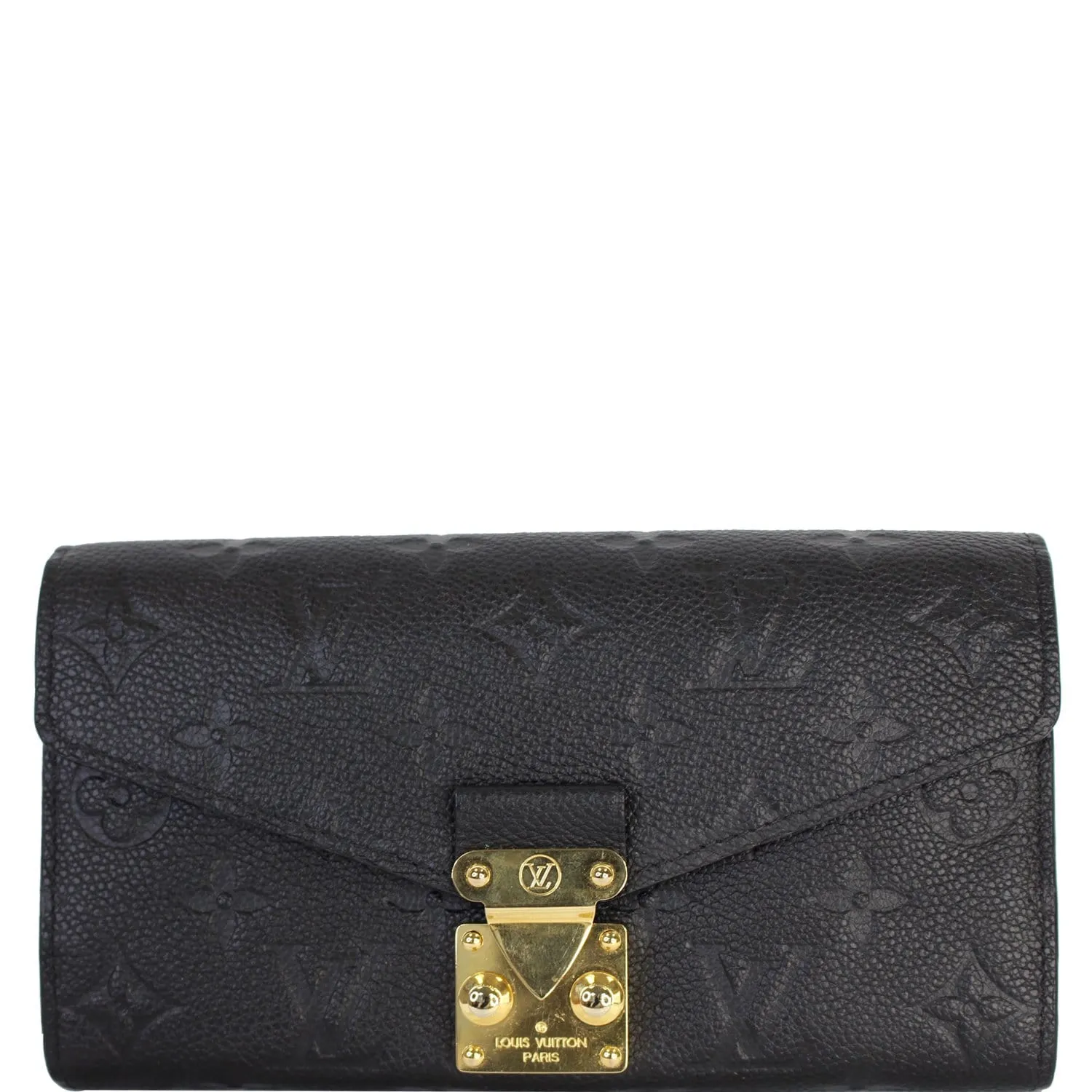LOUIS VUITTON Metis Monogram Empreinte Leather Wallet Black