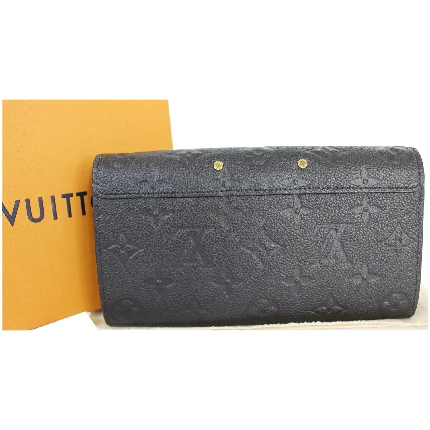 LOUIS VUITTON Metis Monogram Empreinte Leather Wallet Black