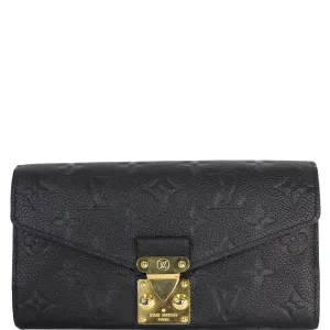 LOUIS VUITTON Metis Monogram Empreinte Leather Wallet Black