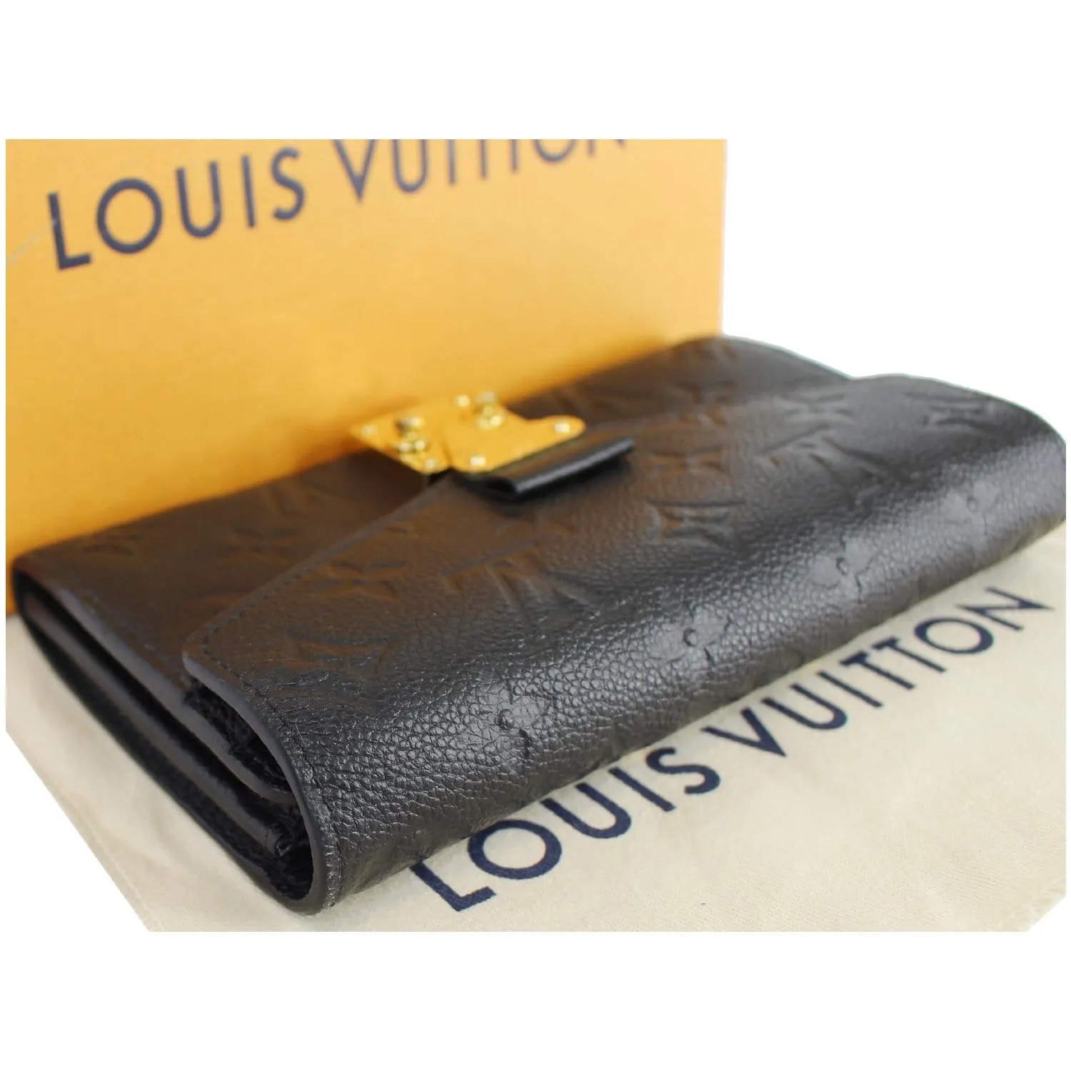 LOUIS VUITTON Metis Monogram Empreinte Leather Wallet Black