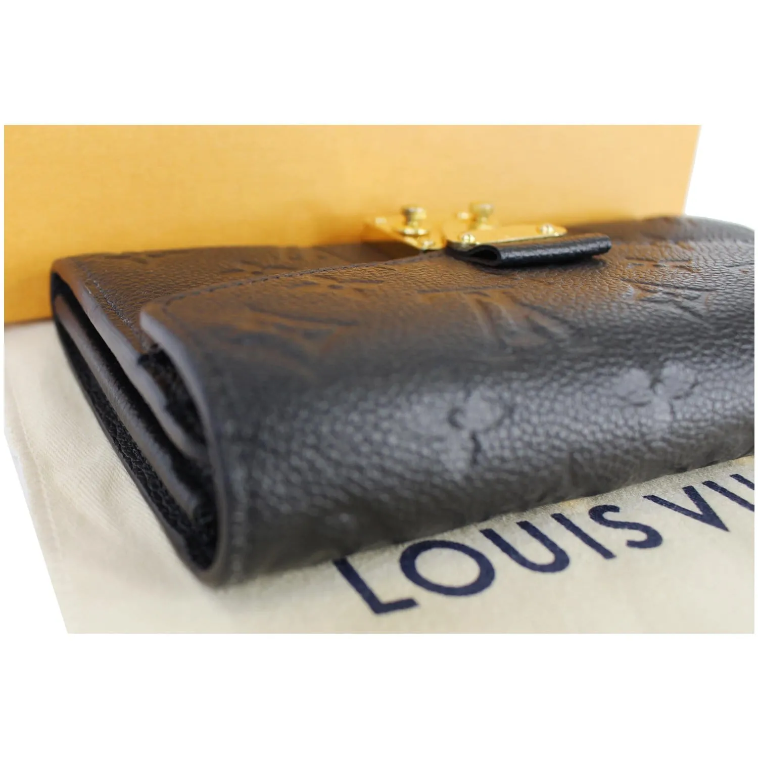 LOUIS VUITTON Metis Monogram Empreinte Leather Wallet Black
