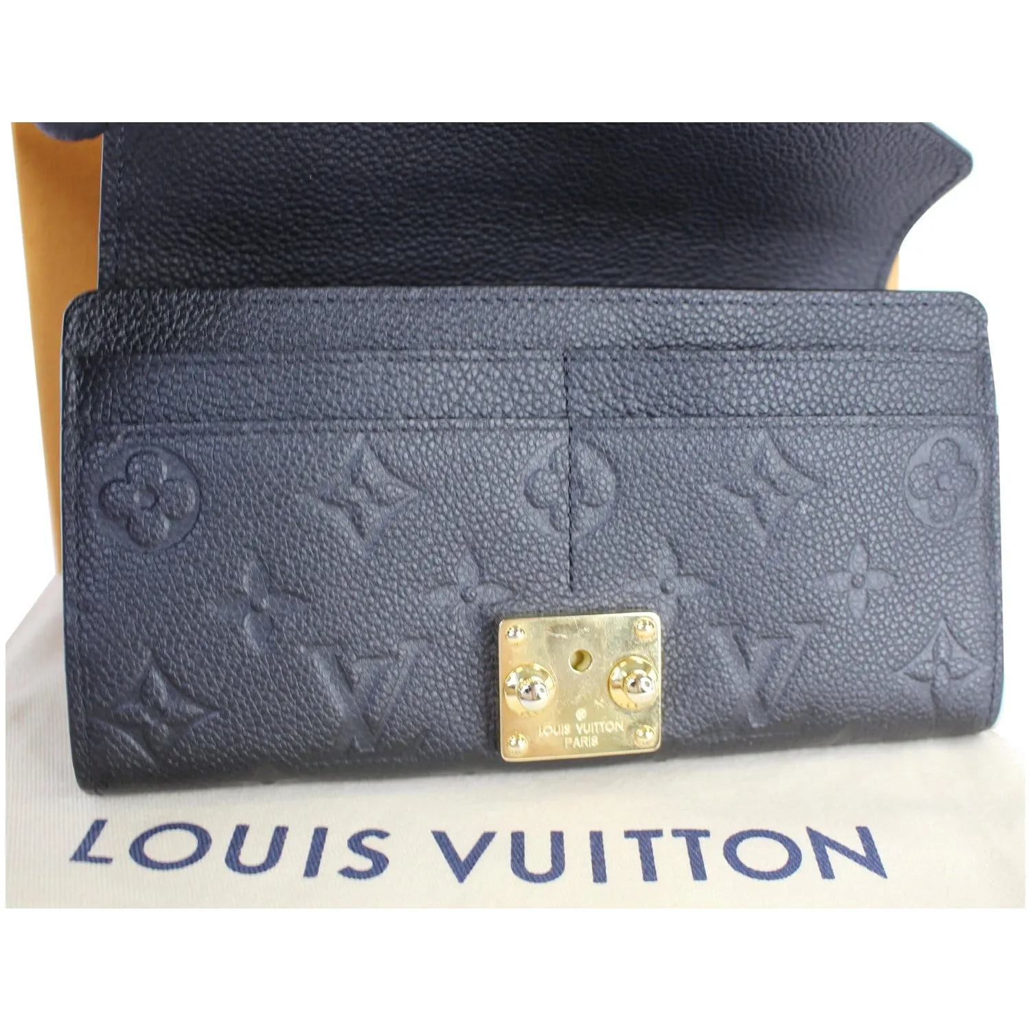 LOUIS VUITTON Metis Monogram Empreinte Leather Wallet Black