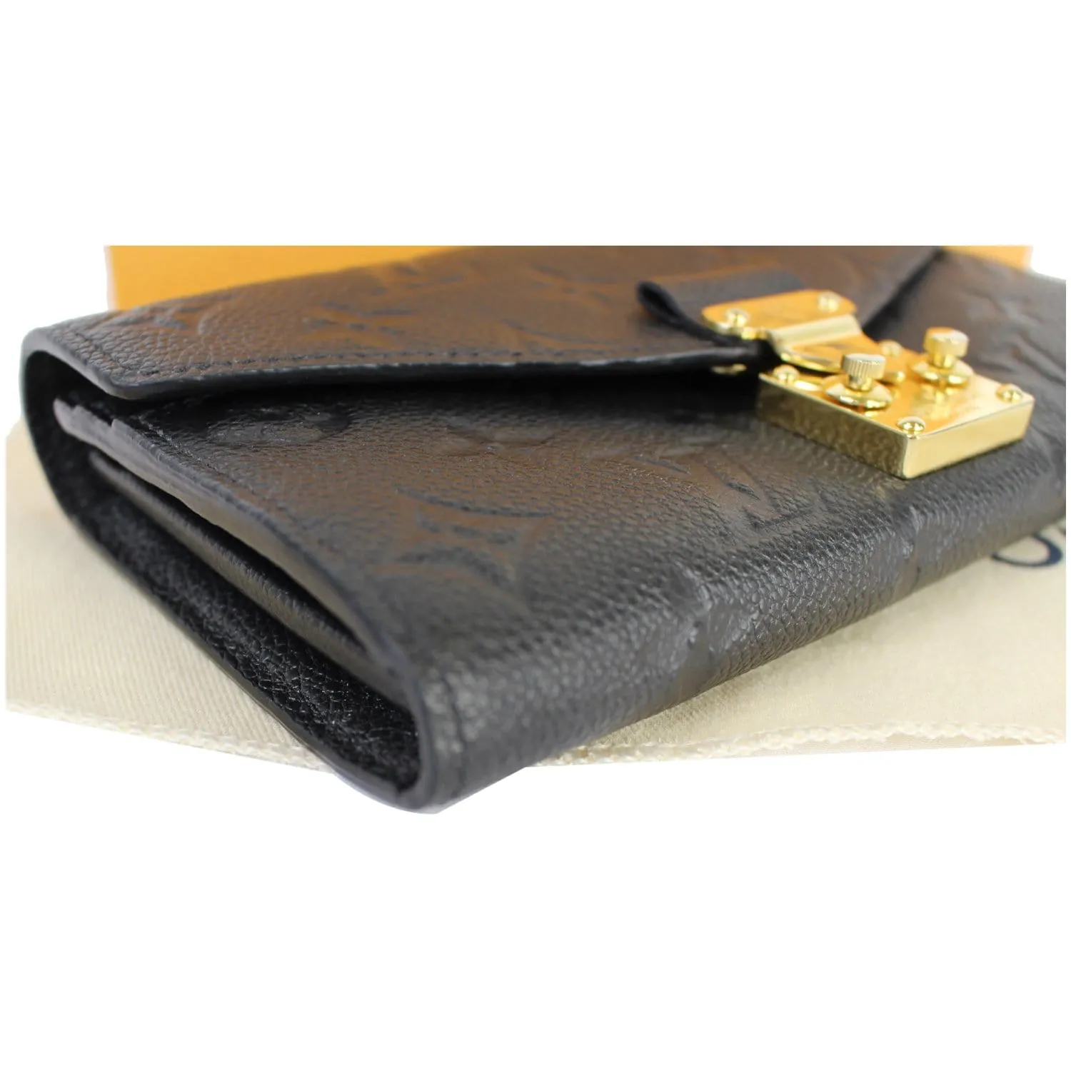 LOUIS VUITTON Metis Monogram Empreinte Leather Wallet Black
