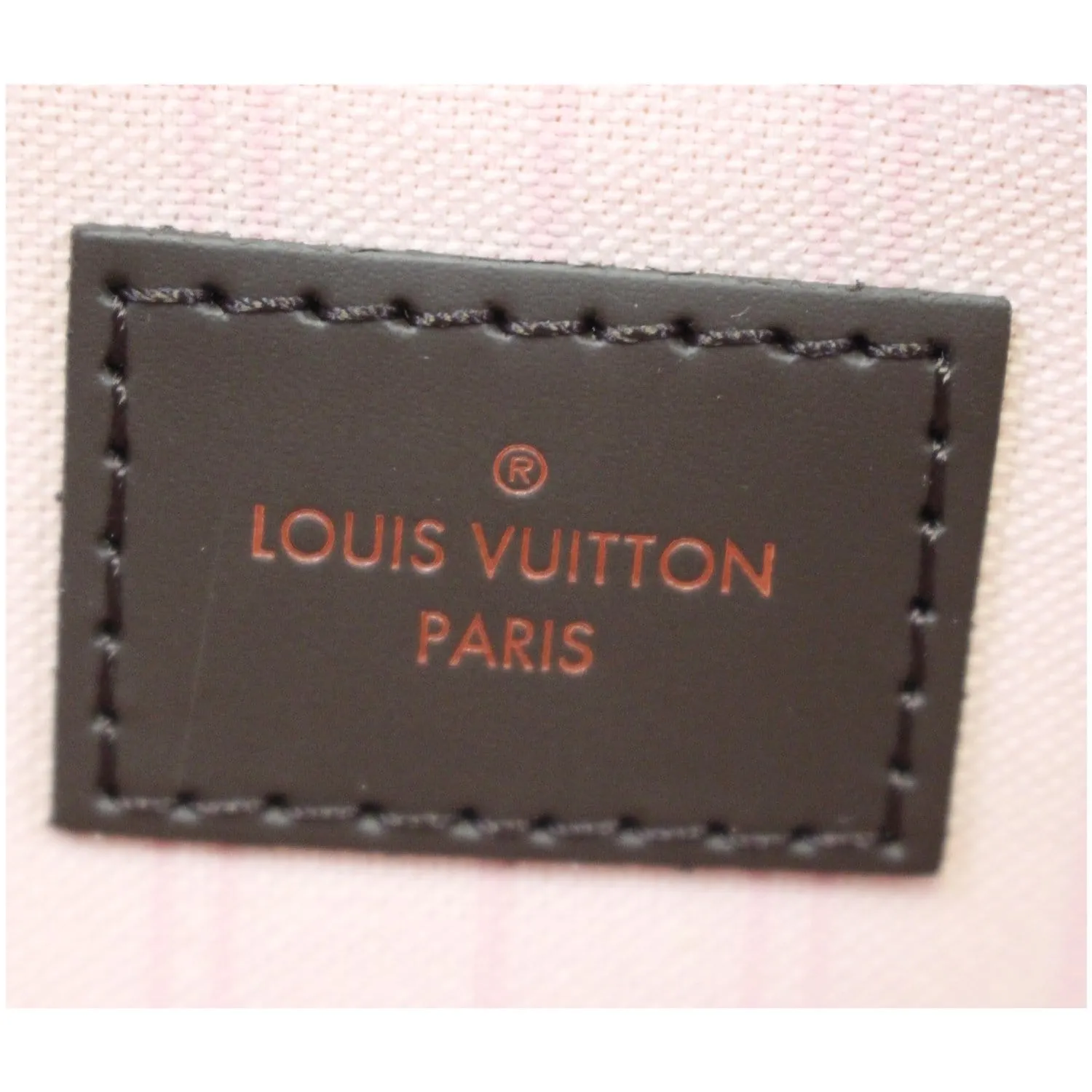 LOUIS VUITTON Pochette Wristlet Pouch Damier Ebene Neverfull MM Rose Ballerine