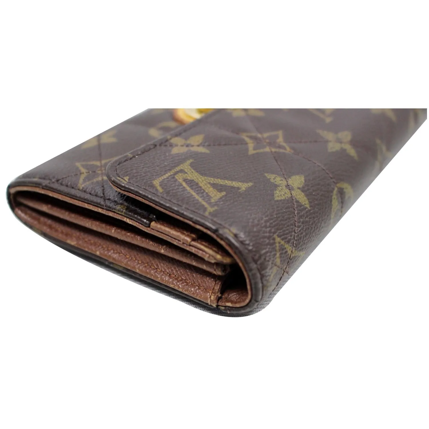 LOUIS VUITTON Sarah Etoile Monogram Canvas Wallet Brown