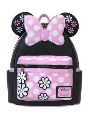 Loungefly x Disney Minnie Mouse Mini Backpack Floral Rock The Dots
