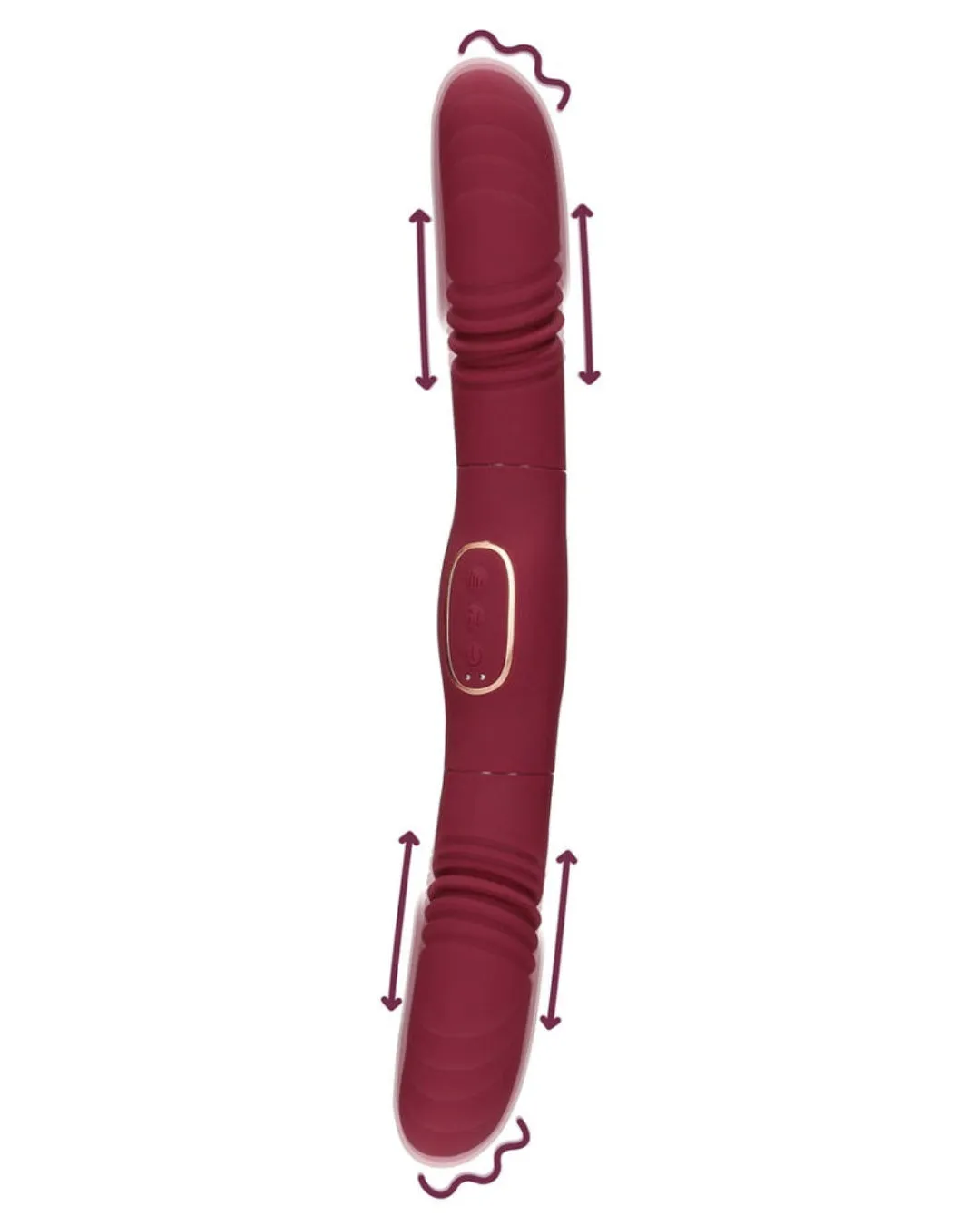 Loveline Double-Sided Thrusting Vibrator - 10 Vibration Modes, 13 Inch Length, USB Rechargeable