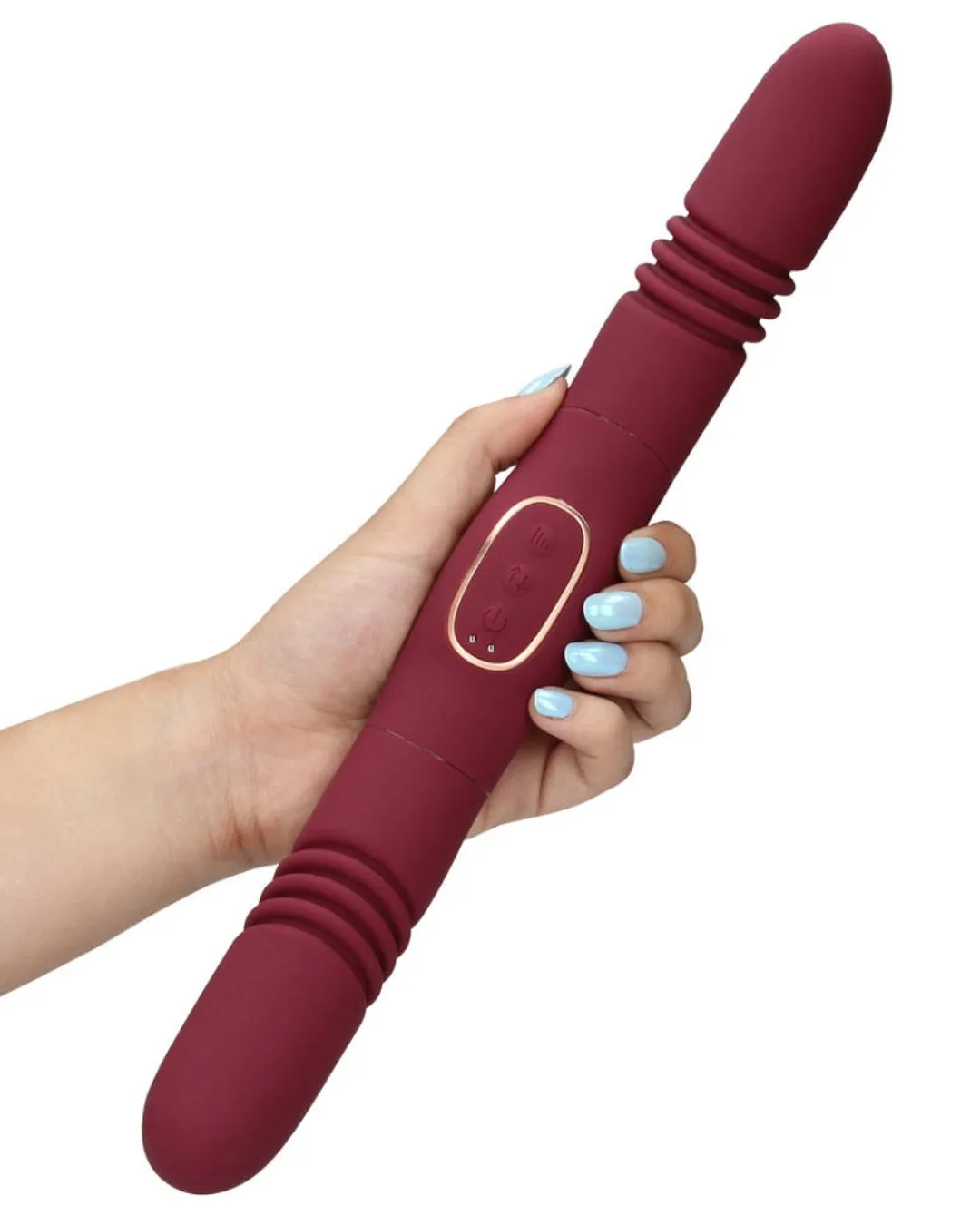 Loveline Double-Sided Thrusting Vibrator - 10 Vibration Modes, 13 Inch Length, USB Rechargeable