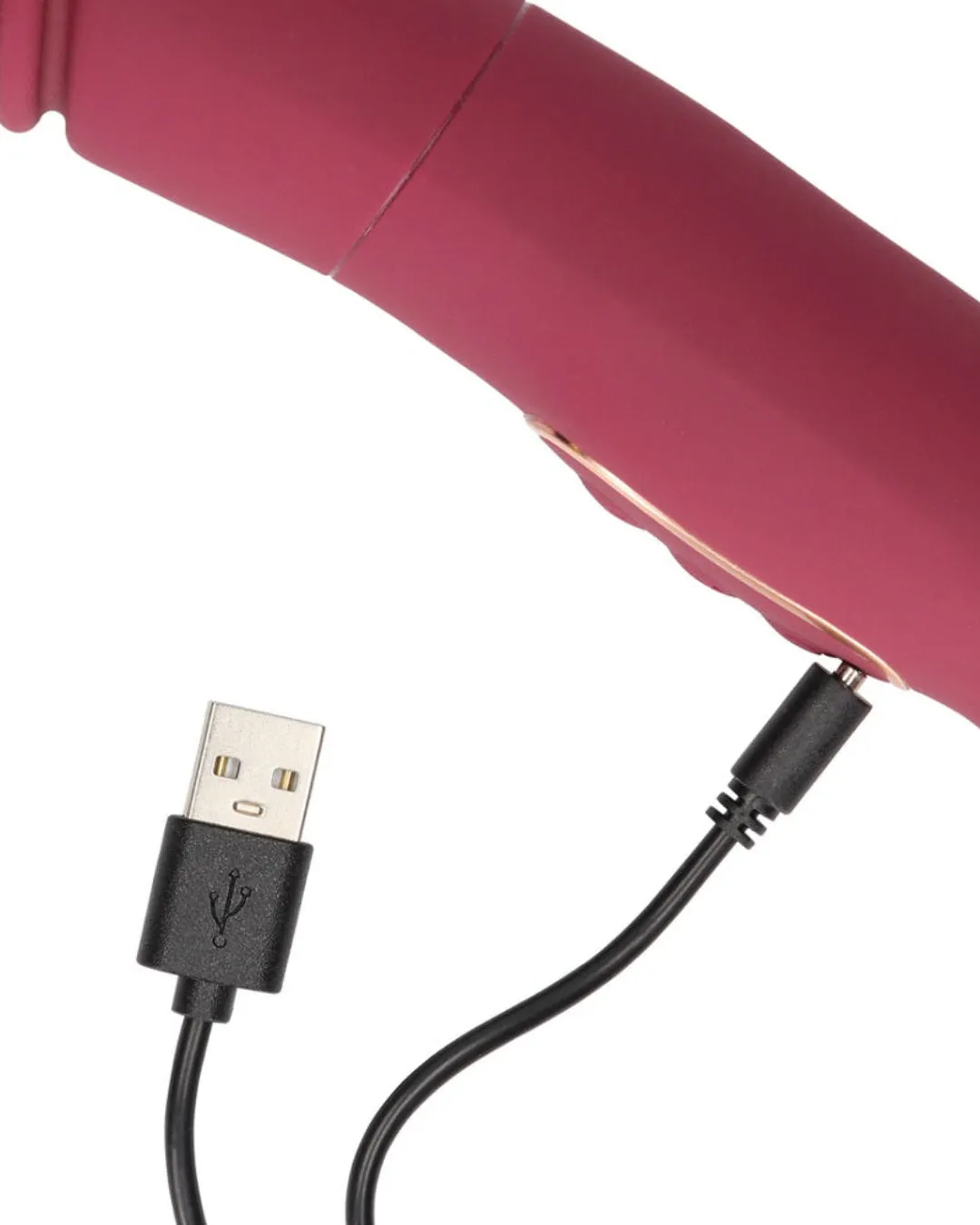 Loveline Double-Sided Thrusting Vibrator - 10 Vibration Modes, 13 Inch Length, USB Rechargeable