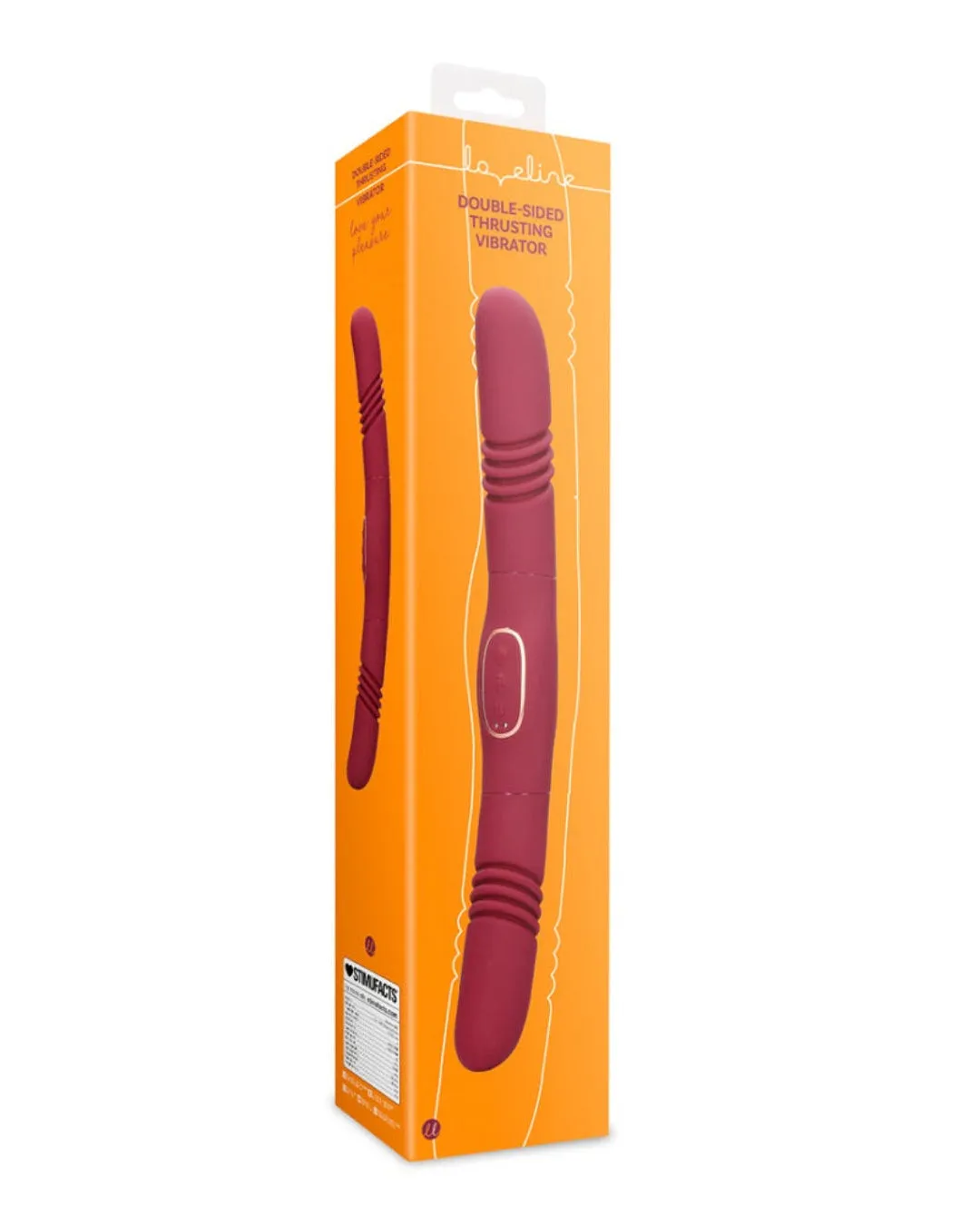 Loveline Double-Sided Thrusting Vibrator - 10 Vibration Modes, 13 Inch Length, USB Rechargeable