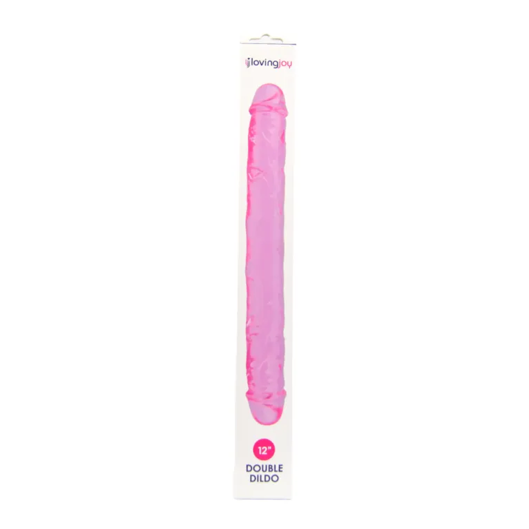LOVING JOY Realistic 12 Inch Double Dildo in Pink TPE - Dual-Ended Pleasure