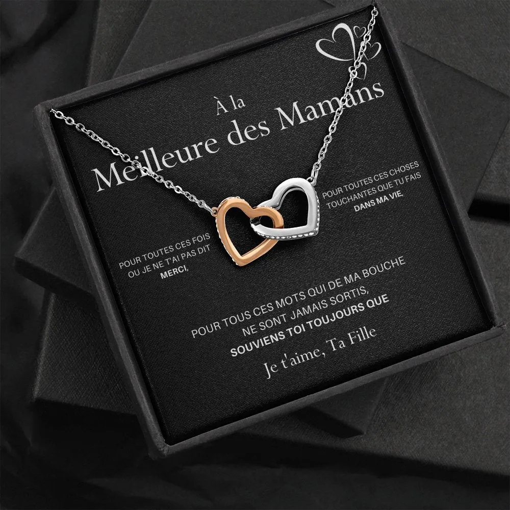 LOVYOUMOM • Collier de la fête des mères Double Cœur Version Femme