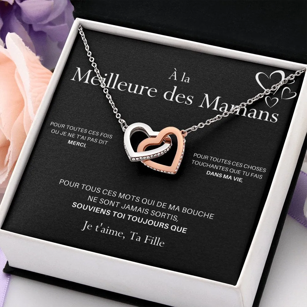 LOVYOUMOM • Collier de la fête des mères Double Cœur Version Femme