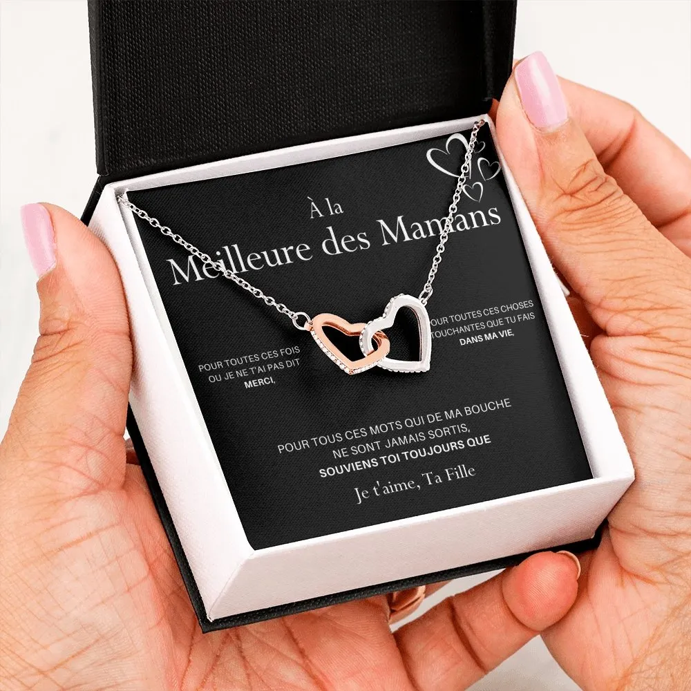 LOVYOUMOM • Collier de la fête des mères Double Cœur Version Femme