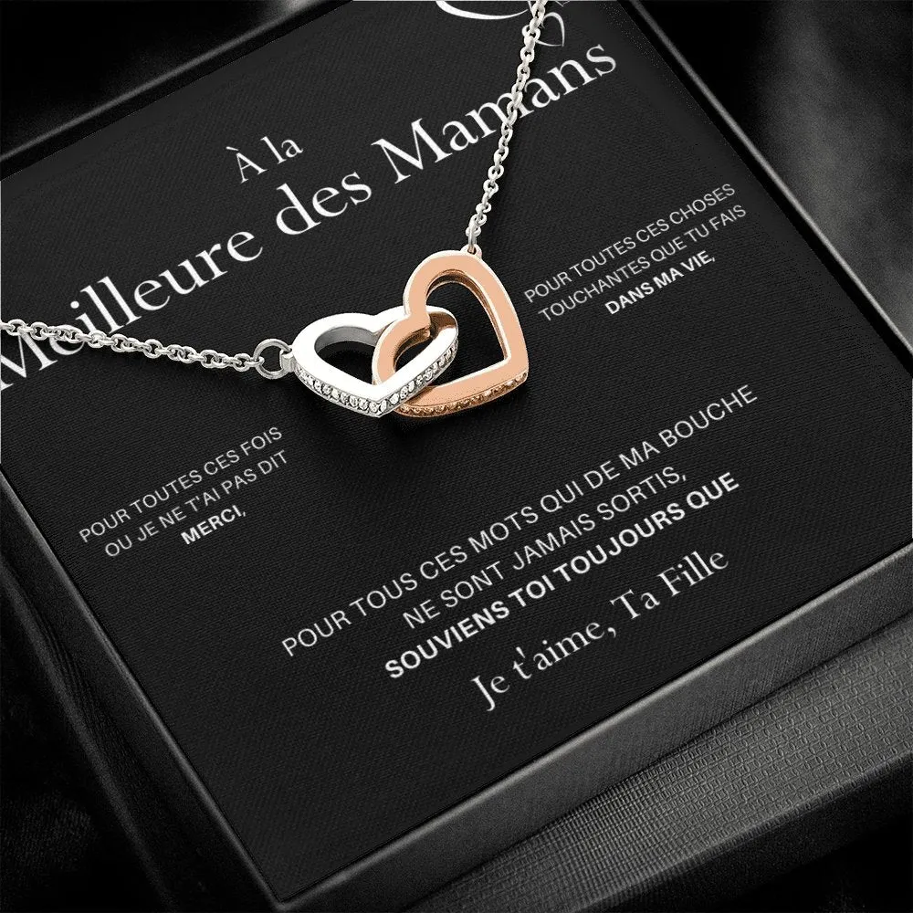 LOVYOUMOM • Collier de la fête des mères Double Cœur Version Femme