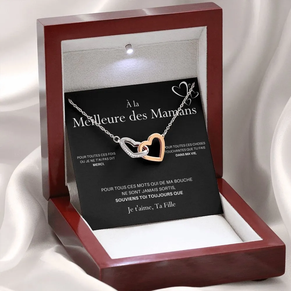 LOVYOUMOM • Collier de la fête des mères Double Cœur Version Femme