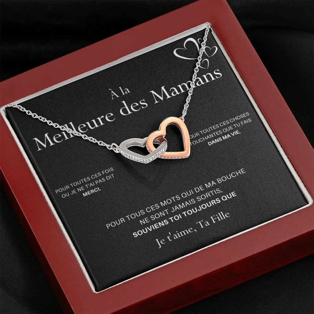 LOVYOUMOM • Collier de la fête des mères Double Cœur Version Femme