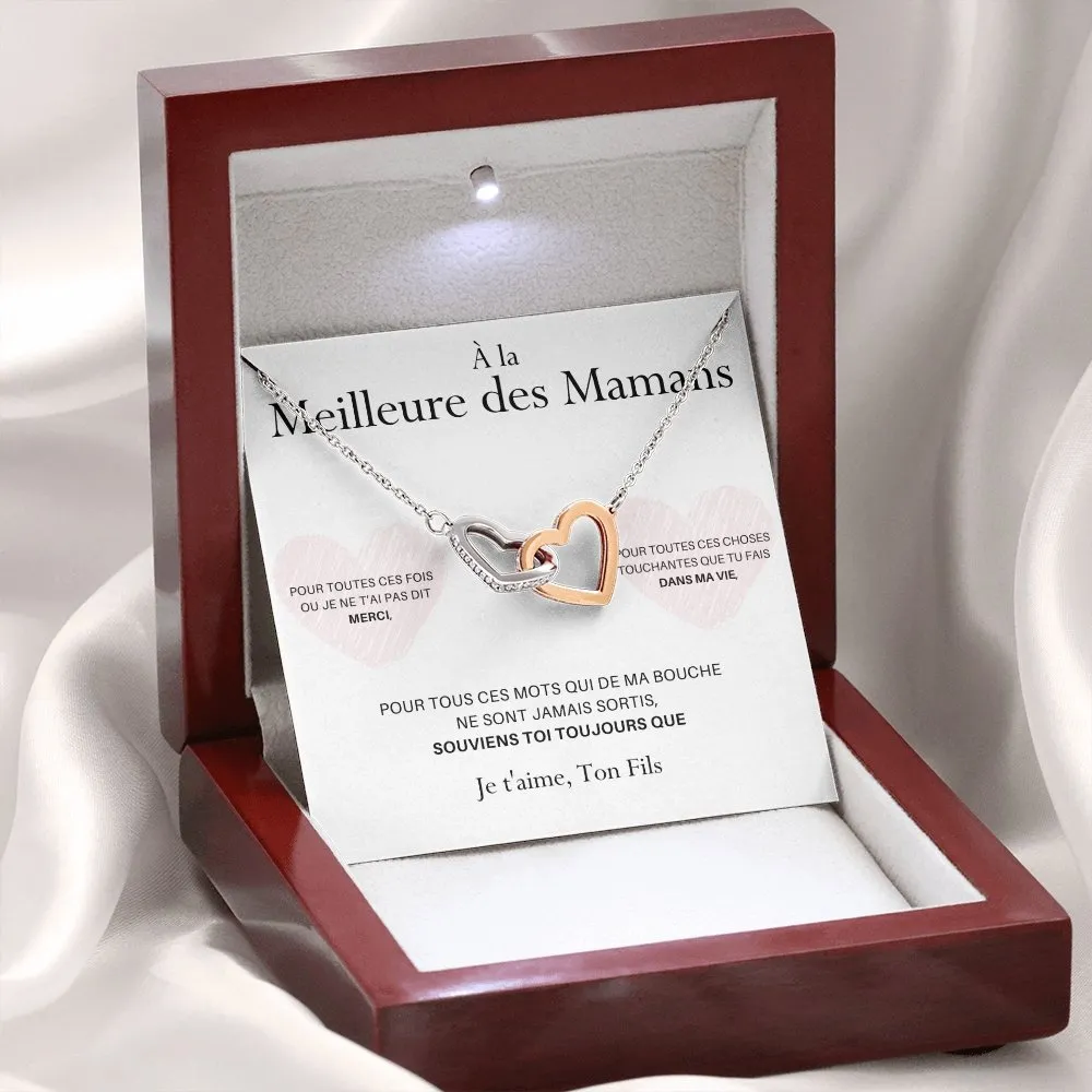 LOVYOUMOM • Collier de la fête des mères Double Cœur Version Homme