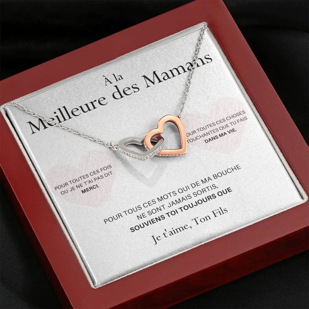 LOVYOUMOM • Collier de la fête des mères Double Cœur Version Homme
