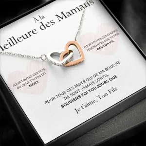 LOVYOUMOM • Collier de la fête des mères Double Cœur Version Homme