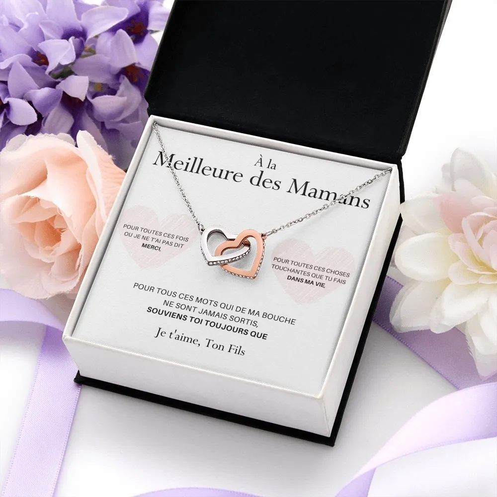 LOVYOUMOM • Collier de la fête des mères Double Cœur Version Homme