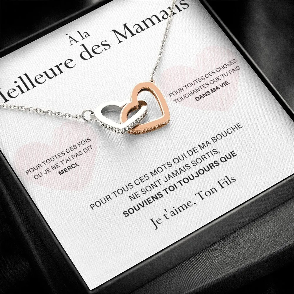 LOVYOUMOM • Collier de la fête des mères Double Cœur Version Homme