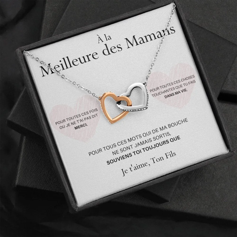 LOVYOUMOM • Collier de la fête des mères Double Cœur Version Homme