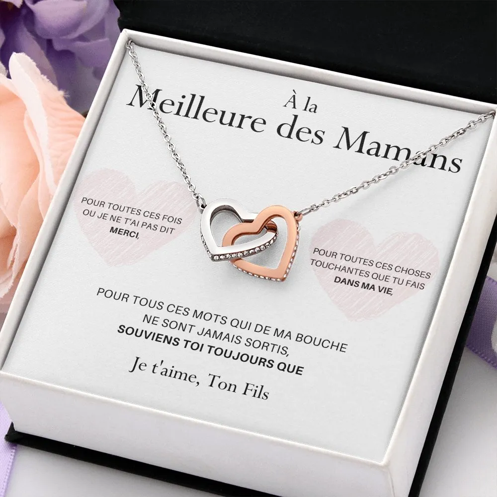 LOVYOUMOM • Collier de la fête des mères Double Cœur Version Homme