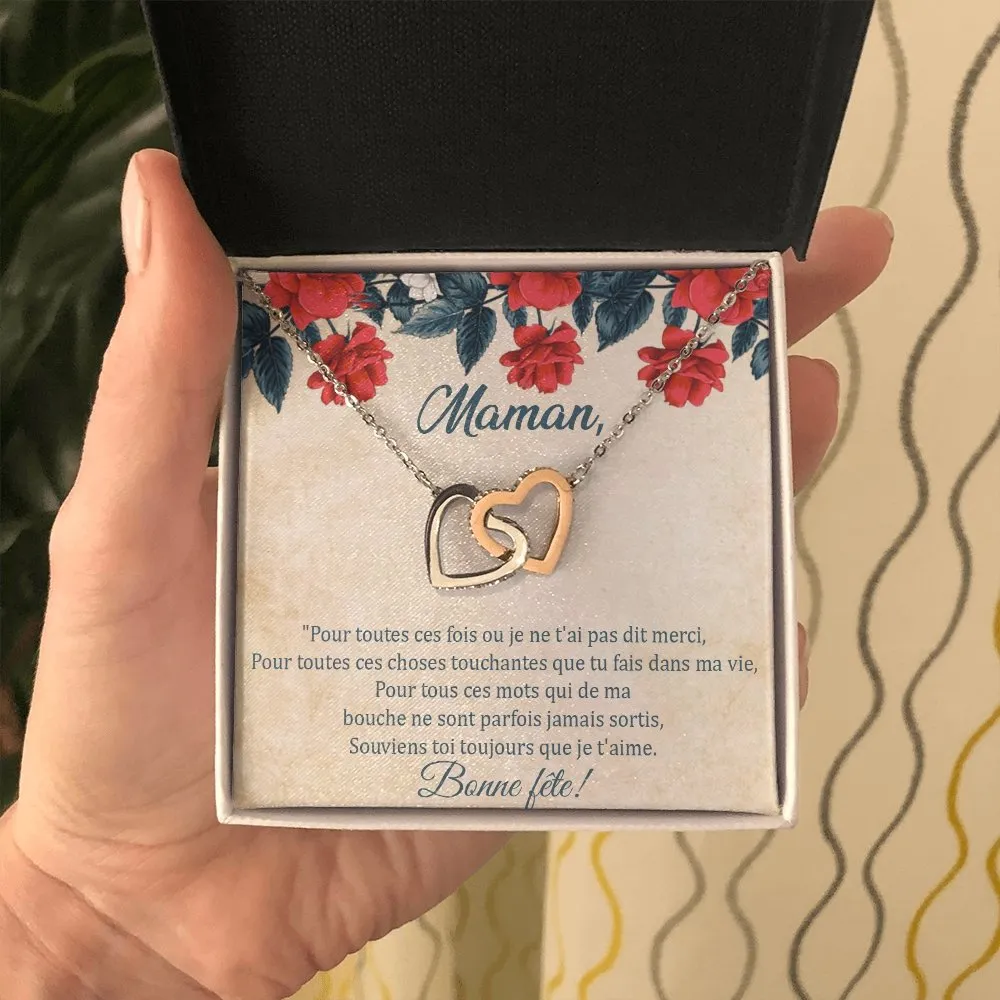 LOVYOUMOM • Collier de la fête des mères Double Cœur