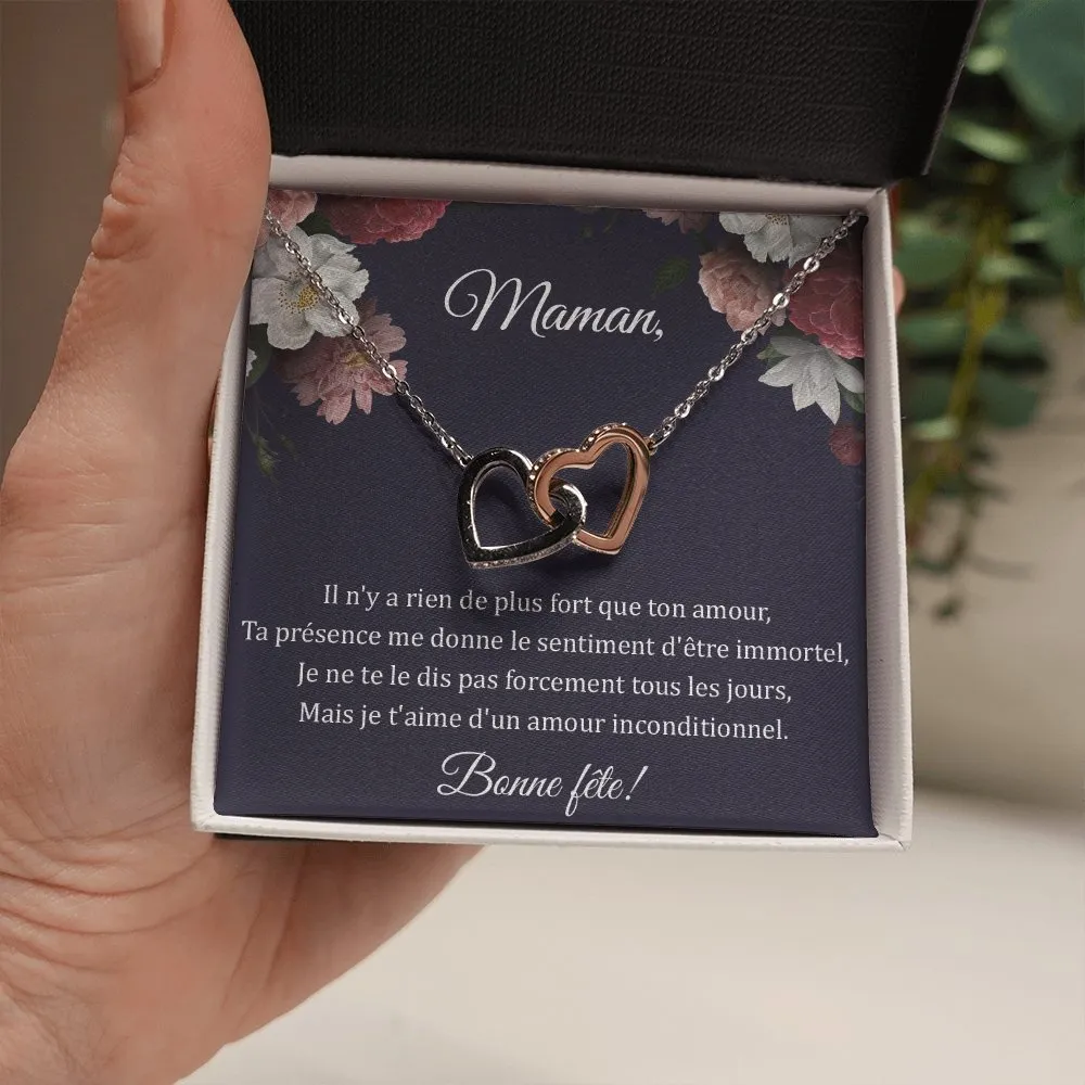 LOVYOUMOM • Collier de la fête des mères Double Cœur