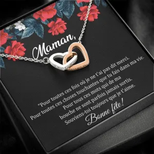 LOVYOUMOM • Collier de la fête des mères Double Cœur
