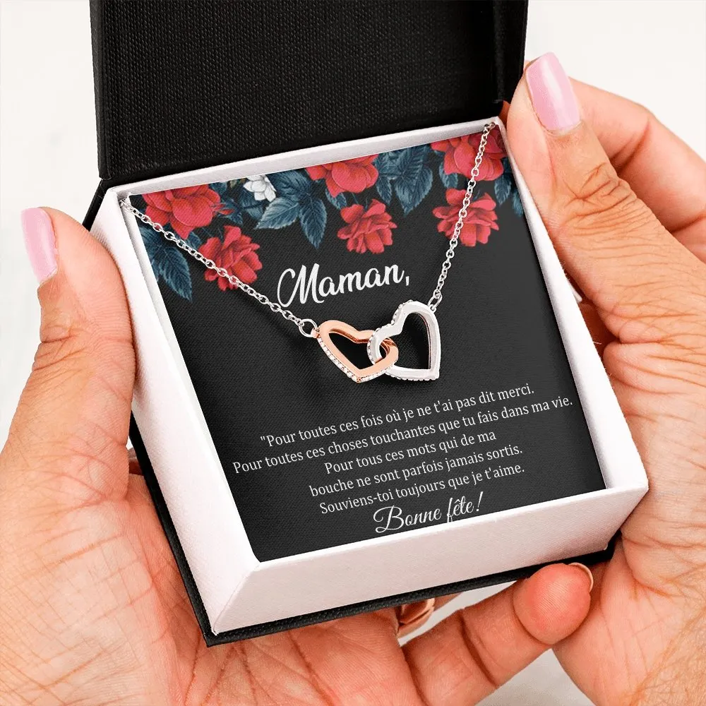 LOVYOUMOM • Collier de la fête des mères Double Cœur