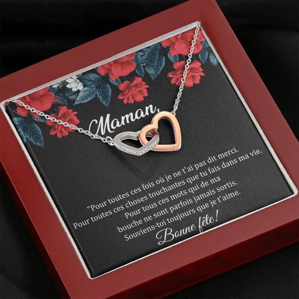 LOVYOUMOM • Collier de la fête des mères Double Cœur