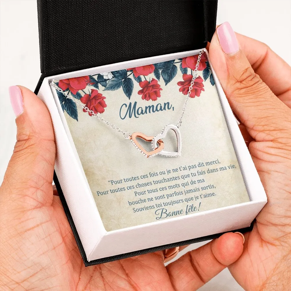 LOVYOUMOM • Collier de la fête des mères Double Cœur