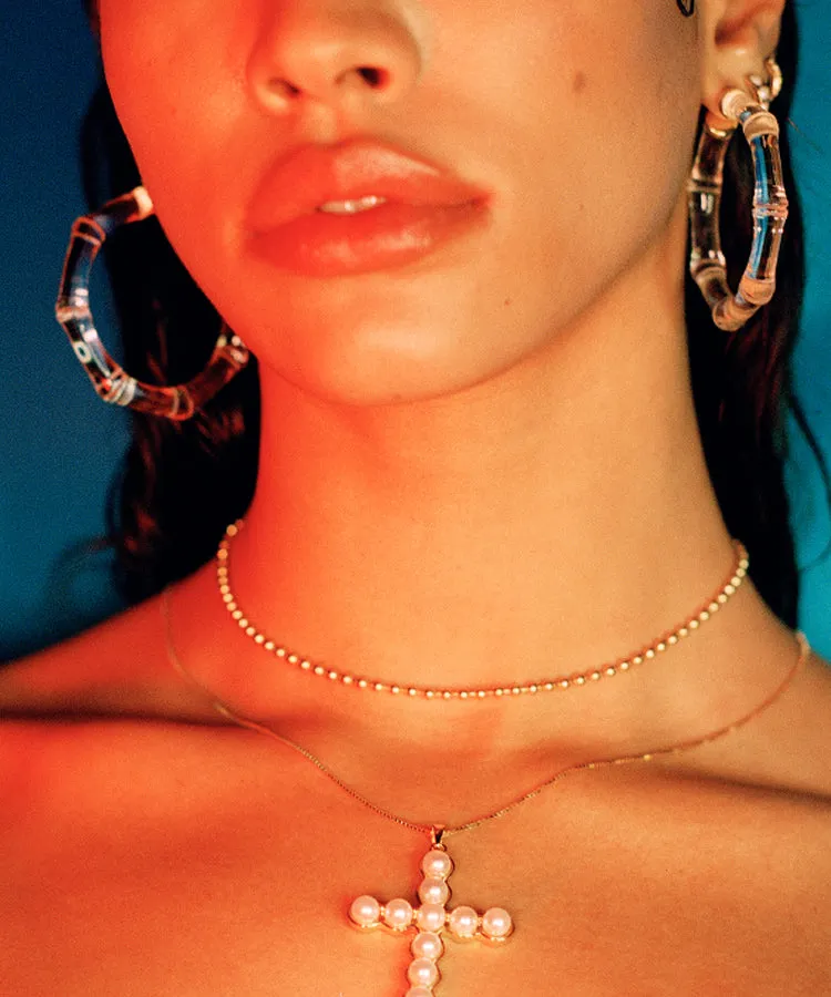 Lucite Bamboo Hoop Earrings