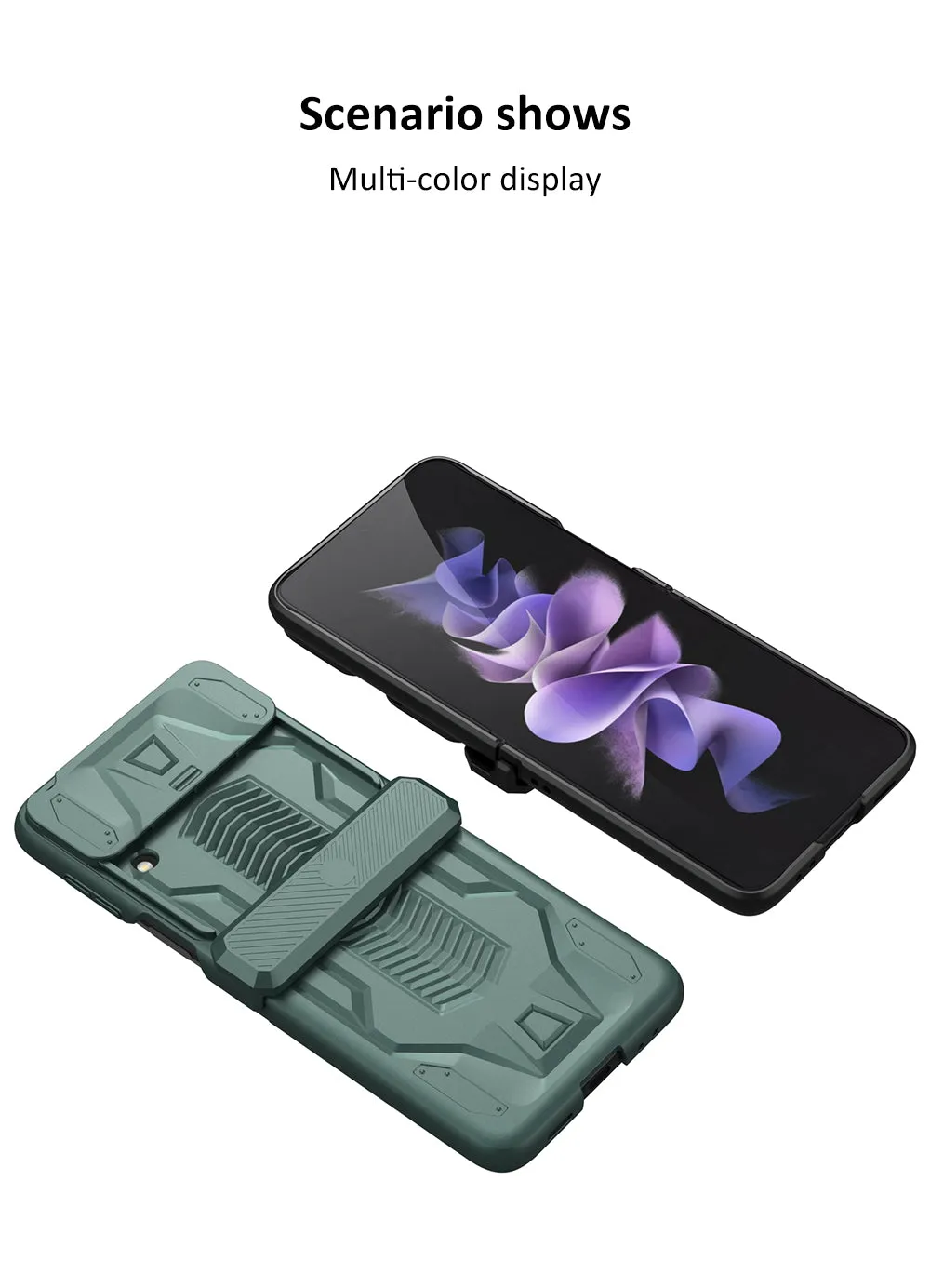 Magnetic Armored Camera Slide Cover For Samsung Galaxy Z Flip 3 Case All-included Hinge Plastic Hard For Galaxy Z Flip3 Case