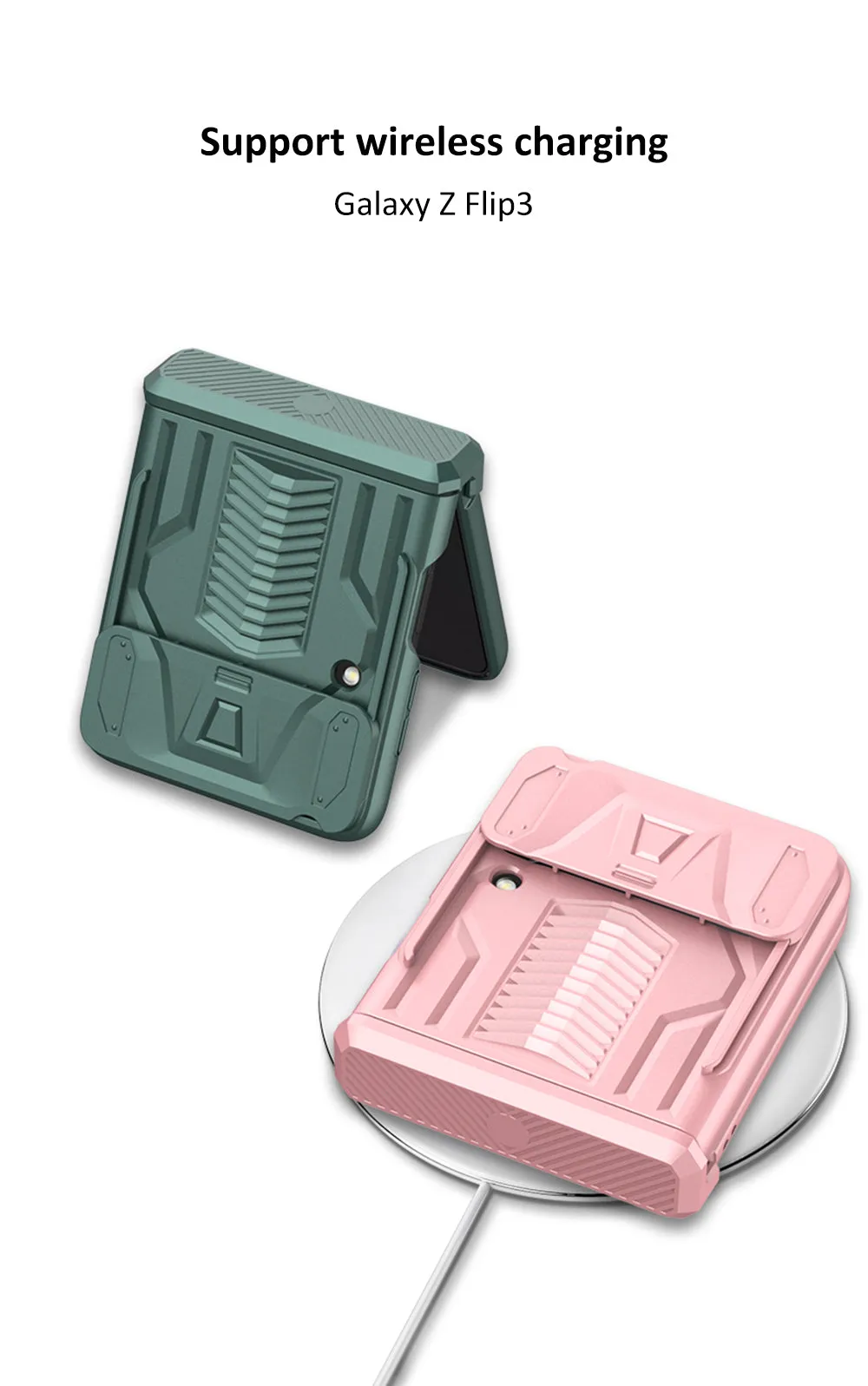 Magnetic Armored Camera Slide Cover For Samsung Galaxy Z Flip 3 Case All-included Hinge Plastic Hard For Galaxy Z Flip3 Case