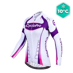 MAILLOT LONG DE CYCLISME VIOLET - AUTOMNE - CONFORT 