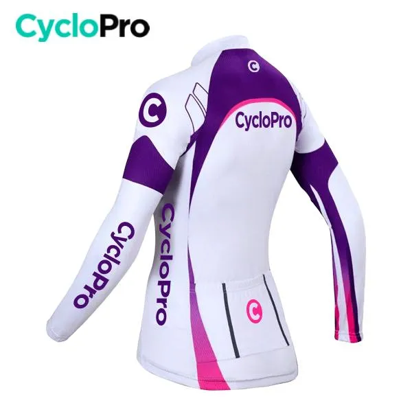 MAILLOT LONG DE CYCLISME VIOLET - AUTOMNE - CONFORT 