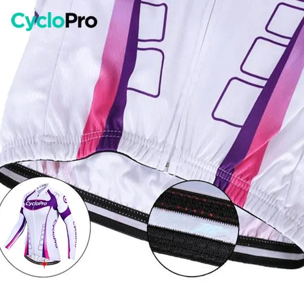 MAILLOT LONG DE CYCLISME VIOLET - AUTOMNE - CONFORT 