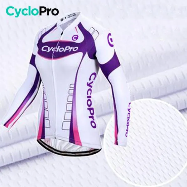 MAILLOT LONG DE CYCLISME VIOLET - AUTOMNE - CONFORT 