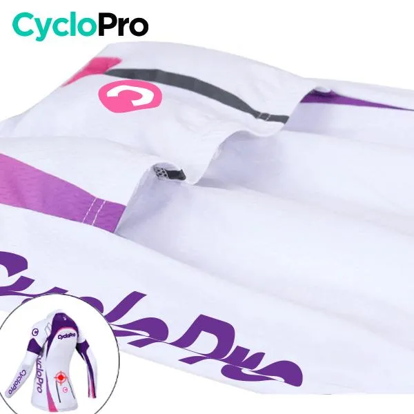 MAILLOT LONG DE CYCLISME VIOLET - AUTOMNE - CONFORT 